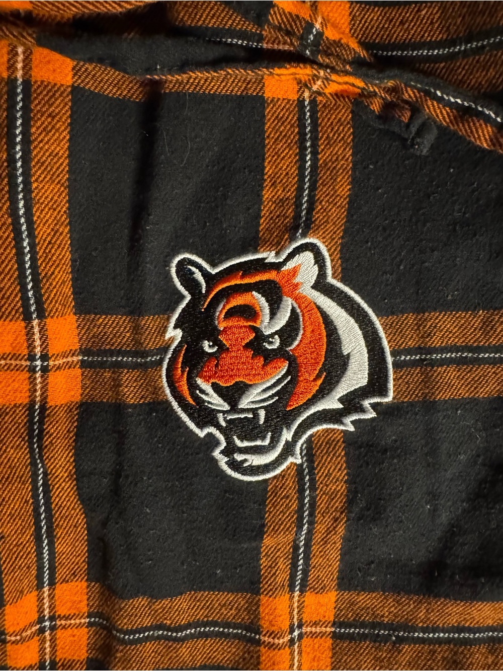 NFL Black & Orange Plaid Sleepwear Shorts
